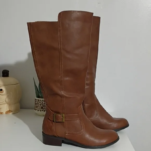 Arizona Brown Leather Knee High Boots Womens Size 8.5 - Picture 6 of 11